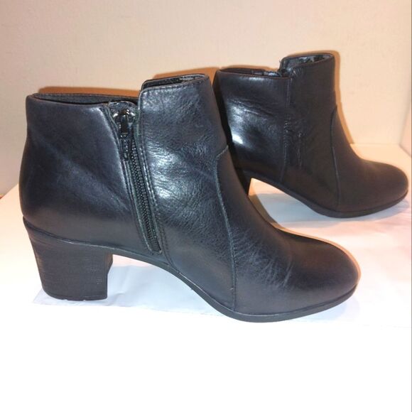 Easy Spirit Black Leather Ankle Boots Booties Comfortable Shoes Black Size 6W - Picture 5 of 14